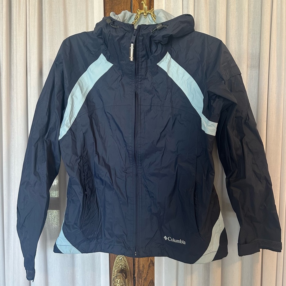 Columbia Blue Colorblock Storm Dry Waterproof Packable Jacket